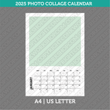 Calendar Photo Collage 2025 Printable PDF | A4 &amp; US Letter - Sunday Monday.