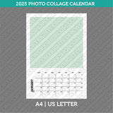 Photo Collage 2025 Calendar Printable PDF | A4 &amp; US Letter - Sunday Monday.