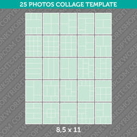 25 Photo Collage Template 8,5x11 Inch