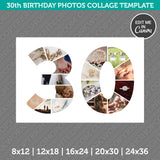 30th Birthday Photo Collage Canva Template PDF