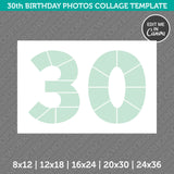 30th Birthday Photo Collage Canva Template PDF