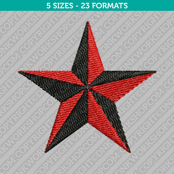 3D Star Embroidery Design - 5 Sizes - INSTANT DOWNLOAD
