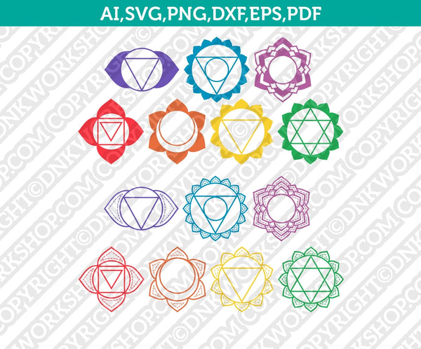7 Chakras Kundalini Yoga Meditation Spiritual Svg Cricut Cut File Clipart Png Eps Dxf Vector