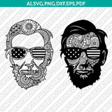 Abraham Lincoln Mandala Zentangle SVG Silhouette Cameo Cricut Cut File Vector