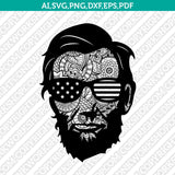 Abraham Lincoln Mandala Zentangle SVG Silhouette Cameo Cricut Cut File Vector
