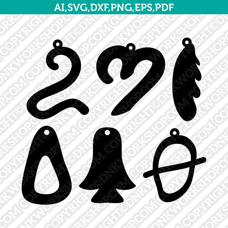 Abstract Earring template Laser Cut File Vector Clipart Png Dxf Eps ...