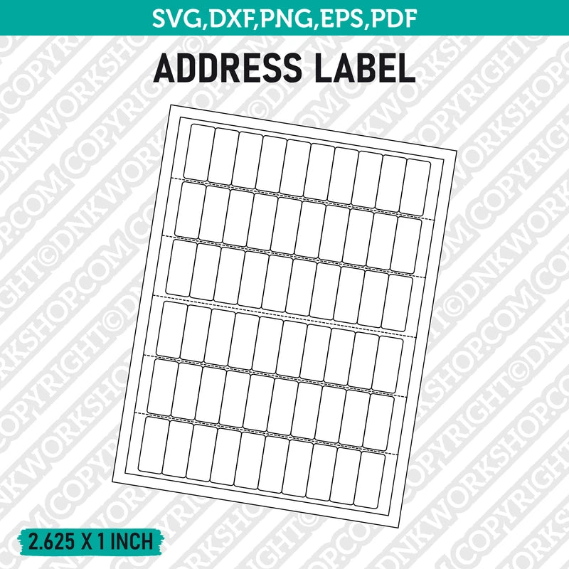 Address Label Template SVG Vector Cricut Cut File Clipart Png Eps Dxf ...