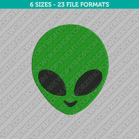 Alien Face Embroidery Design - 6 Sizes - INSTANT DOWNLOAD