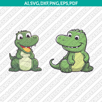 Cute Aligator Svg Cricut Laser Cut File Clipart Silhouette Cameo Vector 