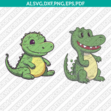 Cute Aligator Svg Cricut Laser Cut File Clipart Silhouette Cameo Vector 