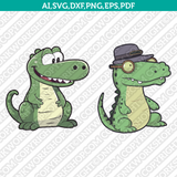 Cute Aligator Svg Cricut Laser Cut File Clipart Silhouette Cameo Vector 