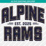Alpine Rams SVG Bundle | AFLE Football Logo Vector Cricut
