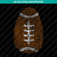American Football It's In My DNA Fingerprint SVG Cut File Vector Silhouette Cameo Cricut Clipart Png Dxf Eps