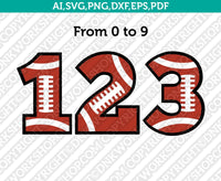 American Football Team Numbers Birthday Party SVG Vector Silhouette Cameo Cricut Cut File Clipart Png Dxf Eps
