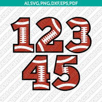 American Football Team Numbers Birthday Party SVG Vector Silhouette Cameo Cricut Cut File Clipart Png Dxf Eps