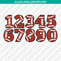 American Football Team Numbers Birthday Party SVG Vector Silhouette Cameo Cricut Cut File Clipart Png Dxf Eps