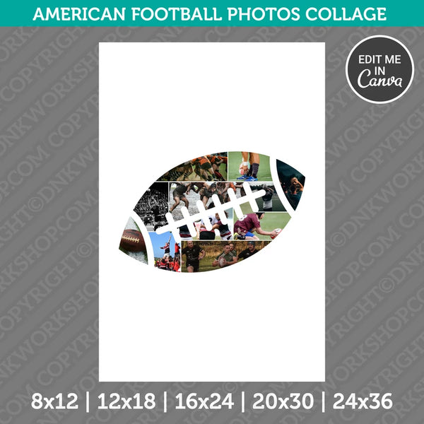 American Football Photo Collage Canva PDF