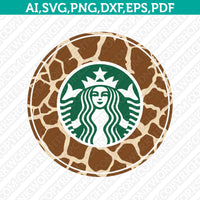 Animal Starbucks SVG Leopard Zebra Giraffe Cow Cheetah Tiger Cup Tumbler Mug Cold Cup Sticker Decal Silhouette Cameo Cricut Cut File Png Eps Dxf