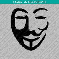 Anonymous Mask Embroidery Design - 5 Sizes - INSTANT DOWNLOAD
