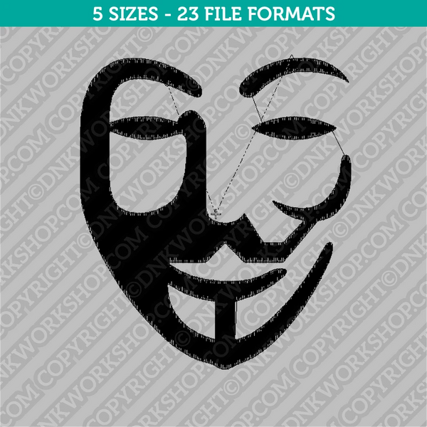 Anonymous Mask Embroidery Design - 5 Sizes - INSTANT DOWNLOAD