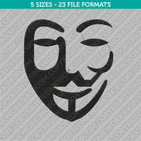 Anonymous Mask Embroidery Design - 5 Sizes - INSTANT DOWNLOAD