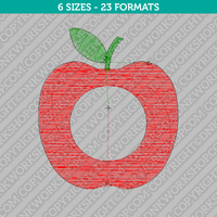 Apple Monogram Frame Embroidery Design - 6 Sizes - INSTANT DOWNLOAD