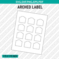 1.75 x 1.75 Inch Arched Top Square Label Template SVG Cut File Vector Cricut Clipart Png Dxf Eps