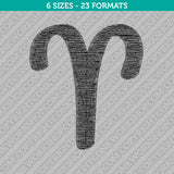 Aries Zodiac Embroidery Design - 6 Sizes - INSTANT DOWNLOAD