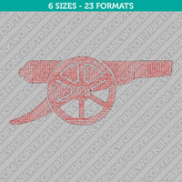 Arsenal Gunners Cannon Embroidery Design - 6 Sizes - INSTANT DOWNLOAD