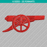 Arsenal Gunners Cannon Embroidery Design - 6 Sizes - INSTANT DOWNLOAD