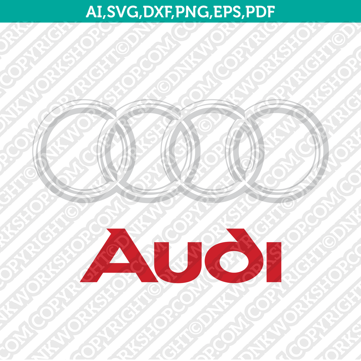 Audi Logo SVG Silhouette Cameo Cricut Cut File Vector Png Eps Dxf ...