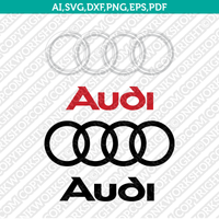 Audi Logo SVG Silhouette Cameo Cricut Cut File Vector Png Eps Dxf