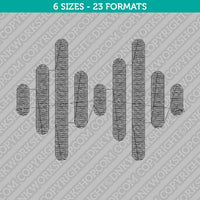 Audio Wave Embroidery Design - 6 Sizes - INSTANT DOWNLOAD