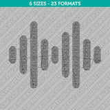 Audio Wave Embroidery Design - 6 Sizes - INSTANT DOWNLOAD