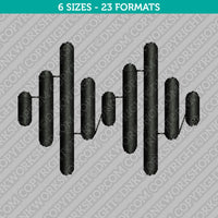 Audio Wave Embroidery Design - 6 Sizes - INSTANT DOWNLOAD
