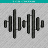 Audio Wave Embroidery Design - 6 Sizes - INSTANT DOWNLOAD