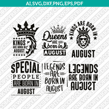 August birthday SVG cut file design