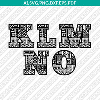 Aztec Letters Fonts Alphabet SVG Vector Silhouette Cameo Cricut Cut File Clipart Png Dxf Eps