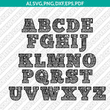 Aztec Letters Fonts Alphabet SVG Vector Silhouette Cameo Cricut Cut File Clipart Png Dxf Eps