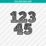 Aztec Number Letter Font Alphabet SVG Cut File Vector Silhouette Cricut PNG