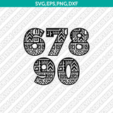 Aztec Number Letter Font Alphabet SVG Cut File Vector Silhouette Cricut PNG