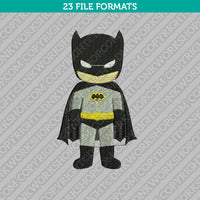 Cute Batman Superhero Embroidery Design Superhero - 4 Sizes - INSTANT DOWNLOAD