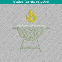 BBQ Barbecue Grill Embroidery Design - 6 Sizes - INSTANT DOWNLOAD