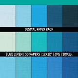 30 Blue Navy Linen Digital Paper Texture Scrapbooking High Quality JPG 300 dpi | 12x12 Inch