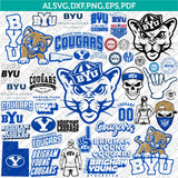 BYU Cougars SVG Bundle – NCAA College Logo Vector Files for Cricut