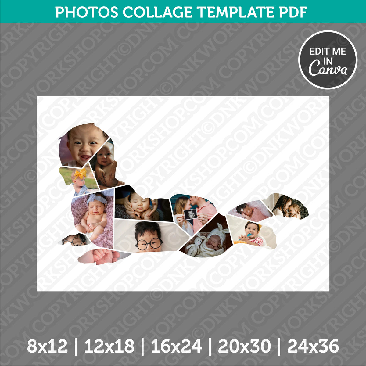 Baby Birthday Photo Collage Template Canva PDF – DNKWorkshop
