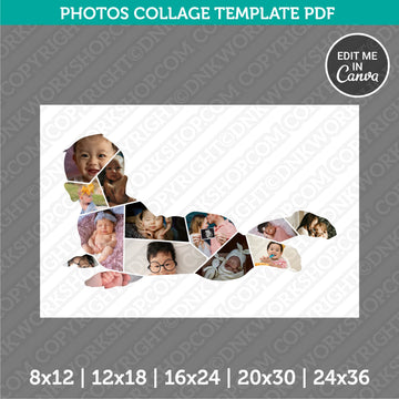 Baby photo collage template