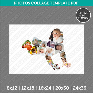 Baby photo collage template