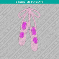 Ballet Slippers Embroidery Design - 6 Sizes - INSTANT DOWNLOAD