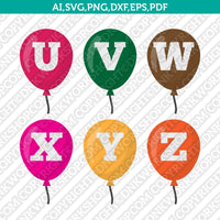 Balloons Letter Font Alphabet Lettering Birthday Party SVG Vector Silhouette Cameo Cricut Cut File